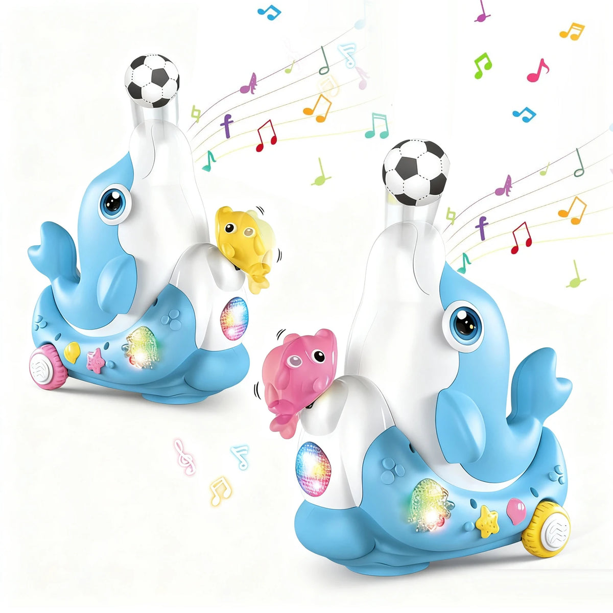 Musical Walking Dolphin Ball Toys for  Kid Musical Toy with LED Light Music Sensory Activity Toys Learning Educational Toys