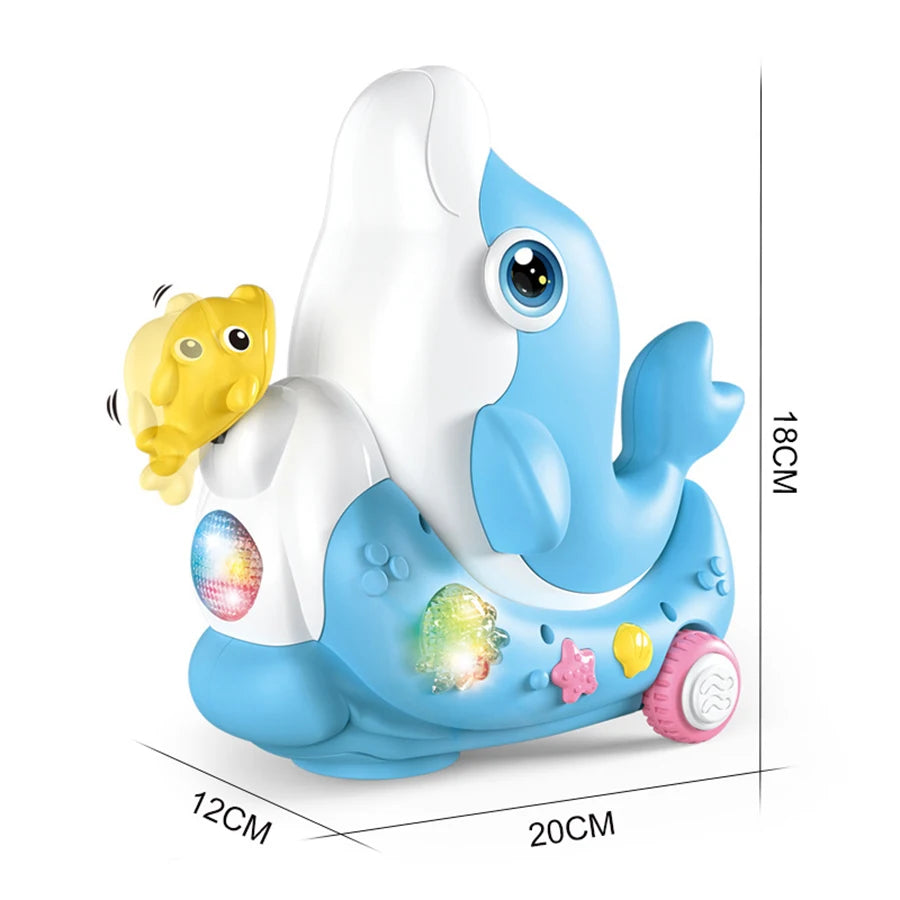Musical Walking Dolphin Ball Toys for  Kid Musical Toy with LED Light Music Sensory Activity Toys Learning Educational Toys